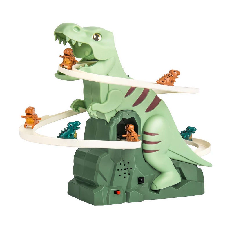 Dinosaur Climbing Slide Music Toys, Electric Dinosaurs Climbing Stairs Toy, Dinosaur Climbings Slide Toy, Electric Race Track Game Fun Track Slide Roller Coaster Toy for Children's Gifts - Image 1